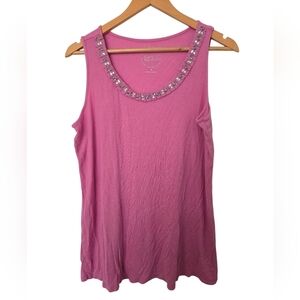 INC Embellished Pink Sleeveless Top Size 0X